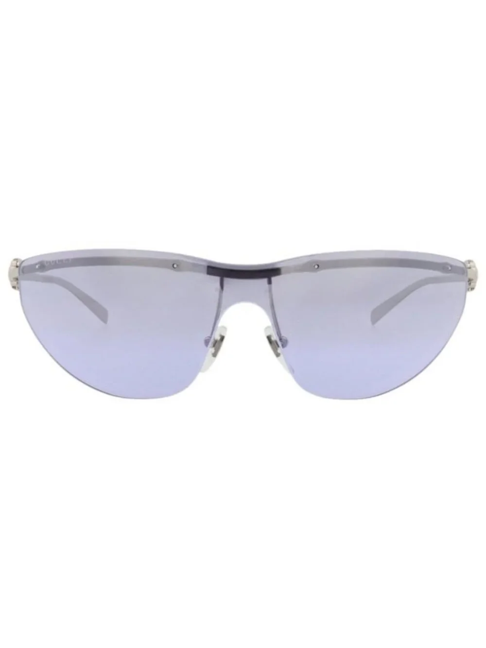New Gucci Womens Shield/Wrap Silver Silver Violet Fashion Designer Sunglasses